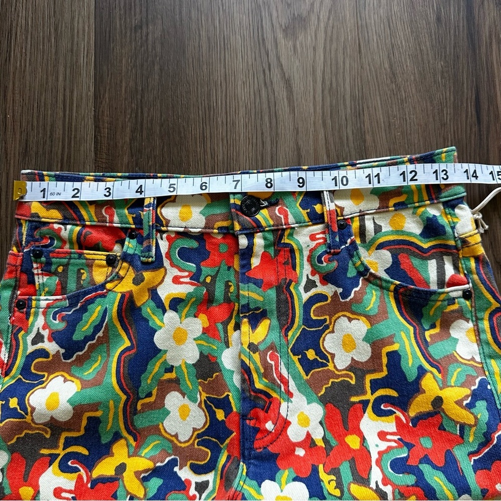 NEW Mother The Insider Flood High Rise Jeans Cosmic Bloom Floral Print Size 27 - Picture 9 of 13